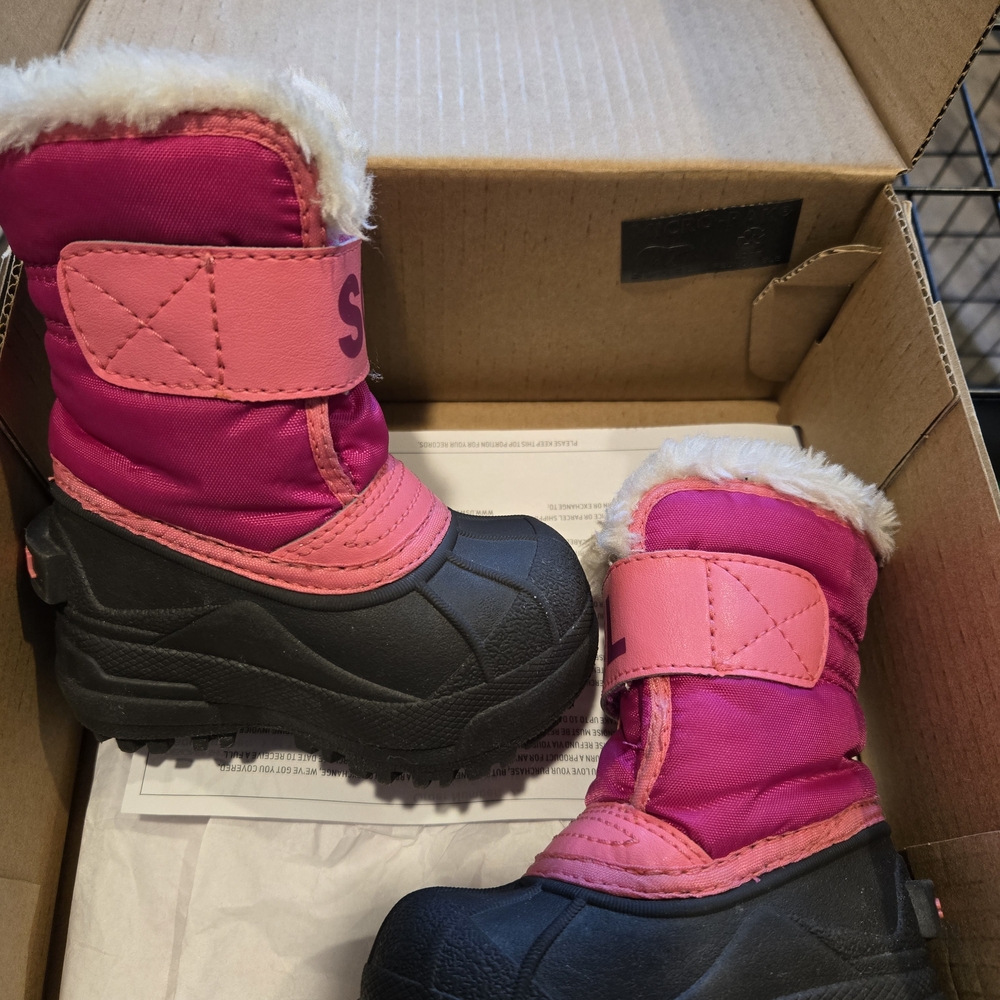Sorel Pink and Black Winter Boots for Toddlers